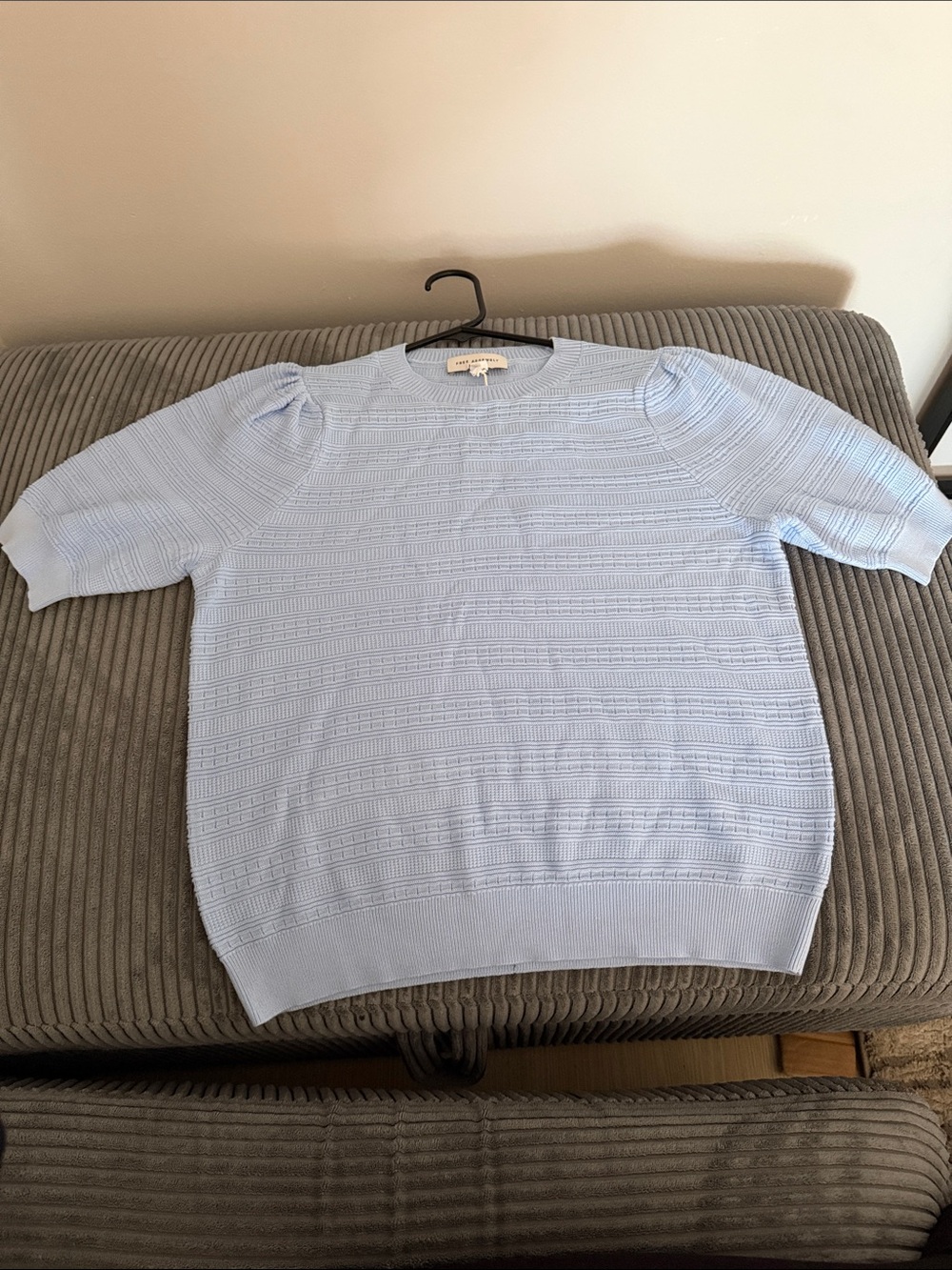 Light Blue Women's Crewneck Short-Sleeve Knit Top